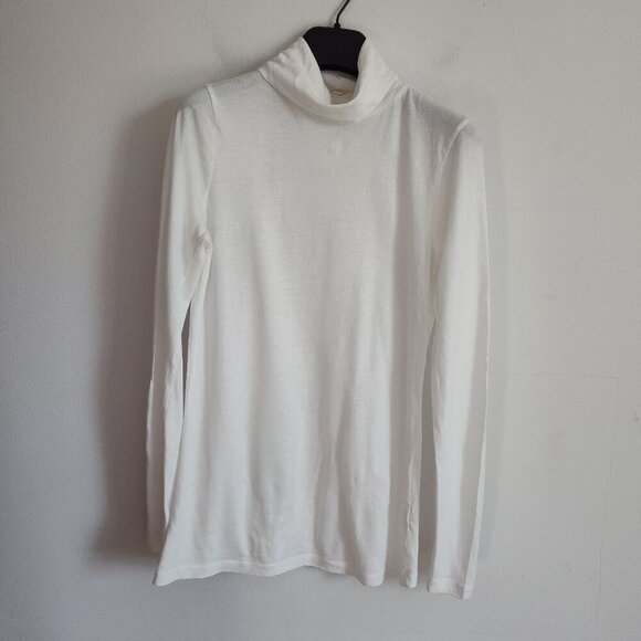 Ladies SZ S J Crew White Cotton Turtleneck - Picture 1 of 3